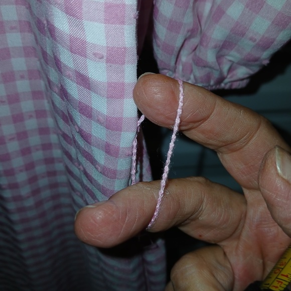 Taylor Gingham Midi Dress V-Neck Puffy Short Sleeves Pink/White Women’s 10 NWT - Picture 5 of 7